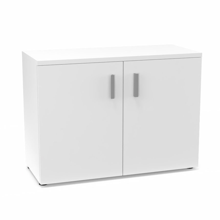 Armoire m�lamine Armand 1 tablette H. 73,5 x L. 100 x P. 43,2 cm corps et top finition m�lamine blanc neige avec 2 portes soft-closing m�lamine blanc neige