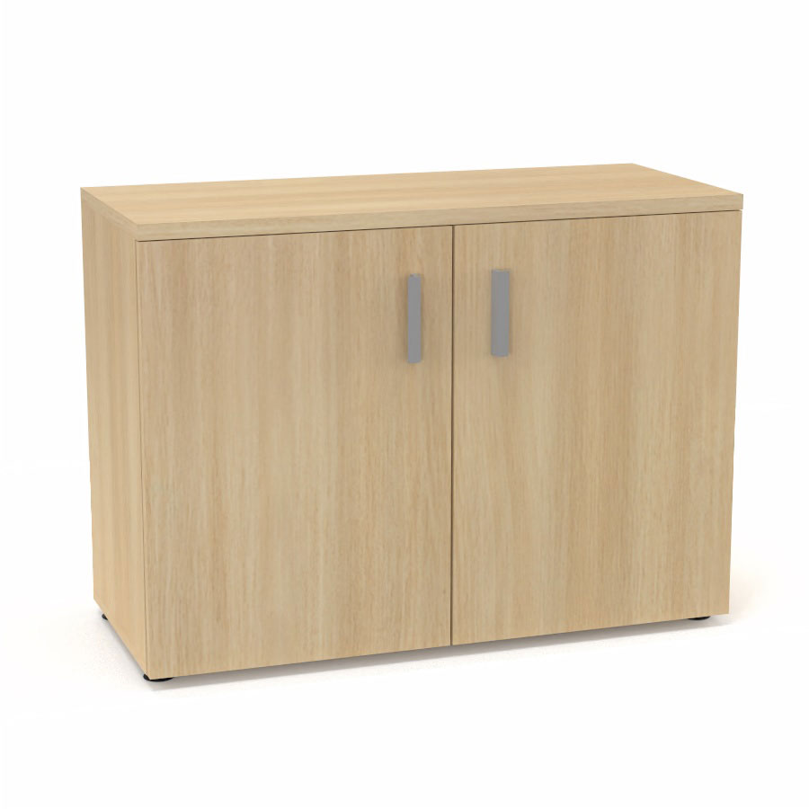 Armoire m�lamine Armand 1 tablette H. 73,5 x L. 100 x P. 43,2 cm corps et top finition m�lamine ch�ne clair avec 2 portes soft-closing m�lamine ch�ne clair