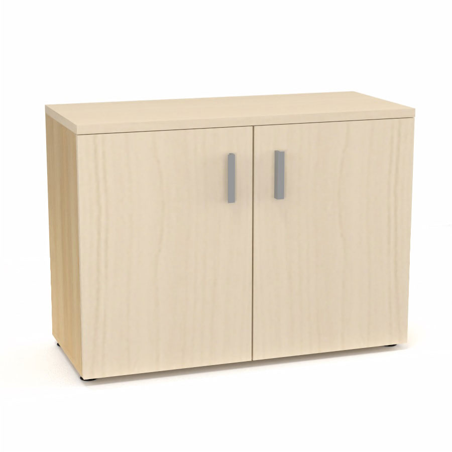 Armoire m�lamine Armand 1 tablette H. 73,5 x L. 100 x P. 43,2 cm corps d'armoire finition m�lamine ch�ne clair avec 2 portes soft-closing et top m�lamine �rable blanc