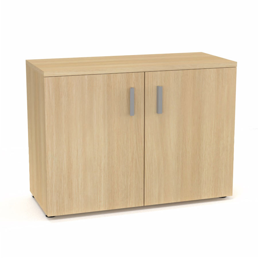 Armoire m�lamine Armand 1 tablette H. 73,5 x L. 100 x P. 43,2 cm corps d'armoire finition m�lamine ch�ne clair avec 2 portes soft-closing et top m�lamine ch�ne clair