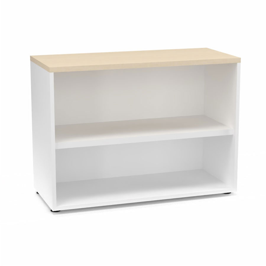 Armoire mlamine Armand 1 tablette H. 73,5 x L. 100 x P. 43,2 cm sans portes finition mlamine blanc neige avec top structurel mlamine rable blanc