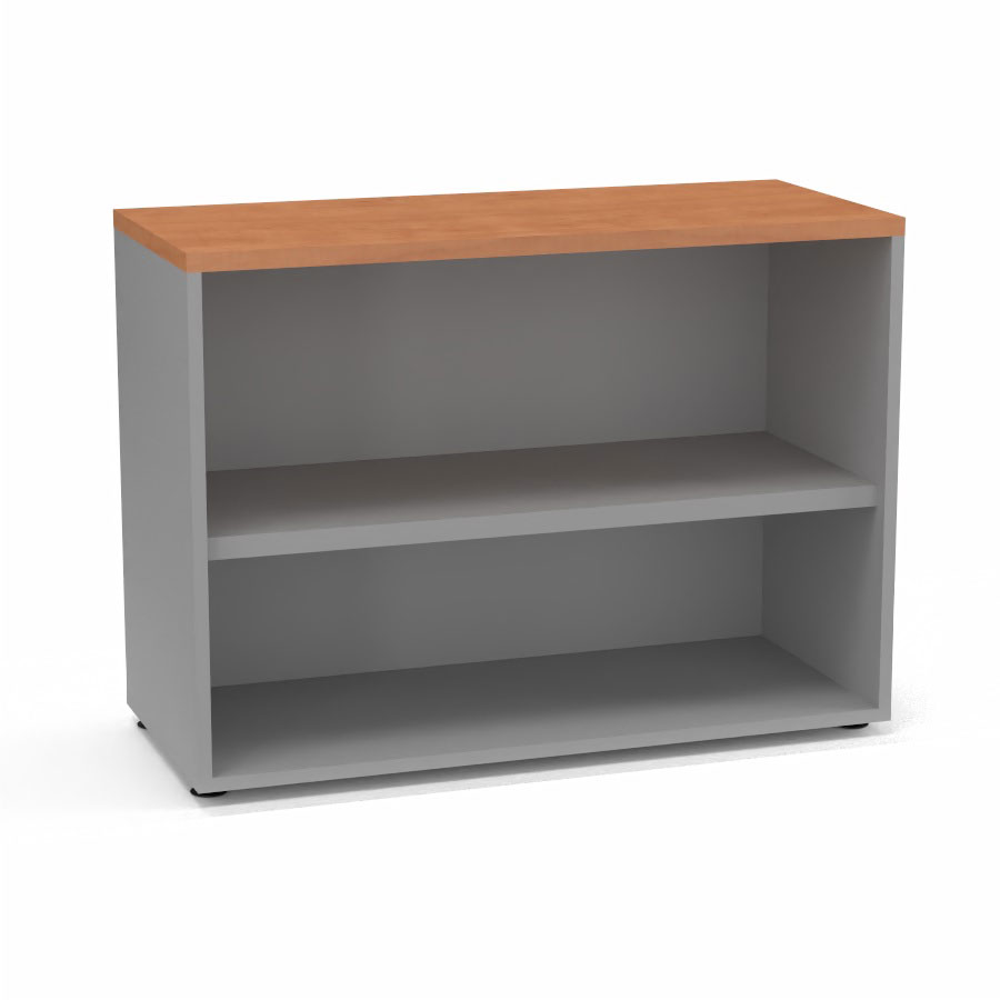 Armoire mlamine Armand 1 tablette H. 73,5 x L. 100 x P. 43,2 cm sans portes finition mlamine gris aluminium avec top structurel mlamine pommier de France