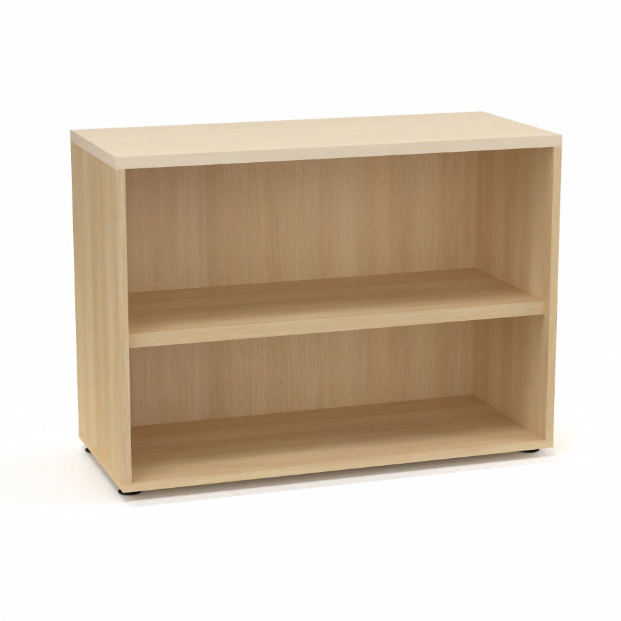 Armoire mlamine Armand 1 tablette H. 73,5 x L. 100 x P. 43,2 cm sans portes finition mlamine chne clair avec top structurel mlamine rable blanc