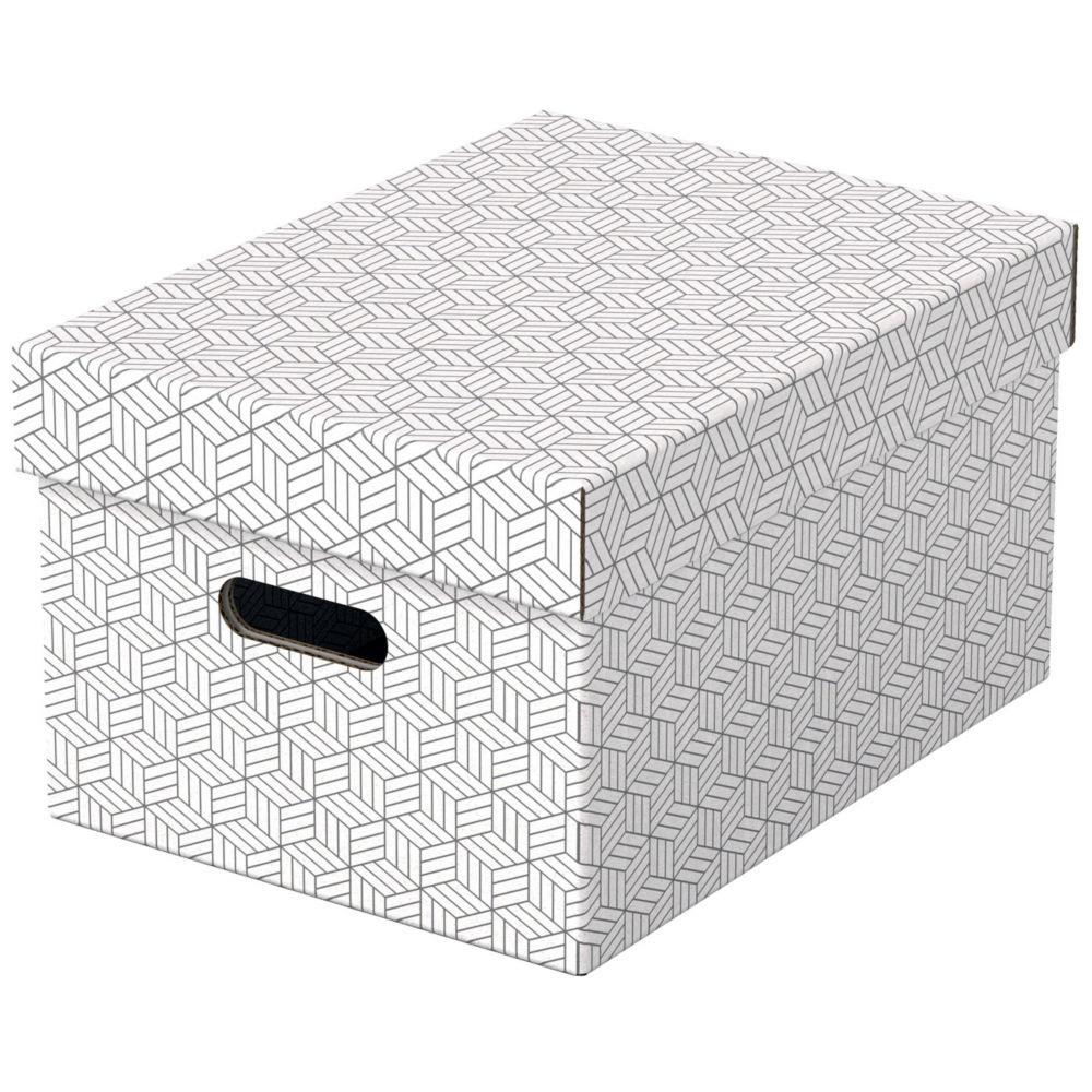 Bote de rangement Esselte Home en carton recycl Moyen format -Blanc - lot de 3 botes