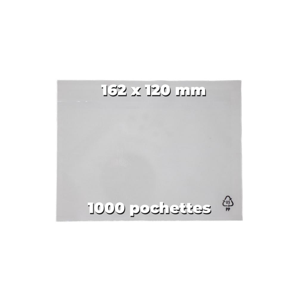 Pochette porte-documents Techmay adh�sive Transparente - Format C6 - 162 x 120 mm - Bo�te de 1000