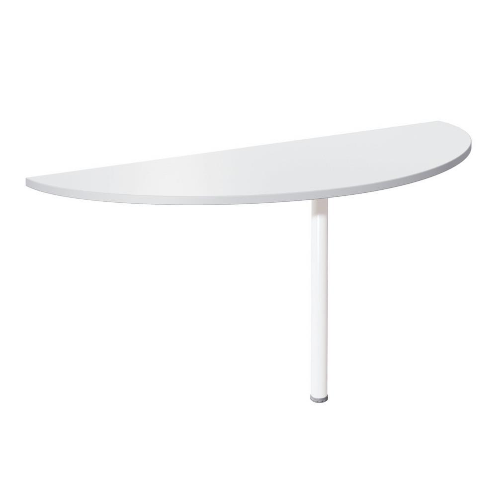 Extension Demi-lune NF Environnement gris - H 72 x L160 cm - pied tube blanc