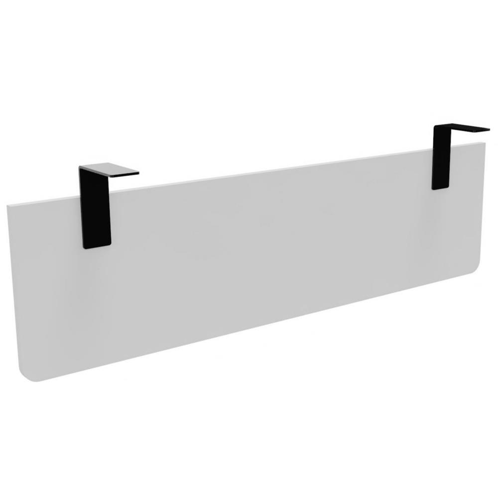 Voile de fond Triomphe , E-Link m�lamin� L 140 cm Blanc ,Pinces Noires