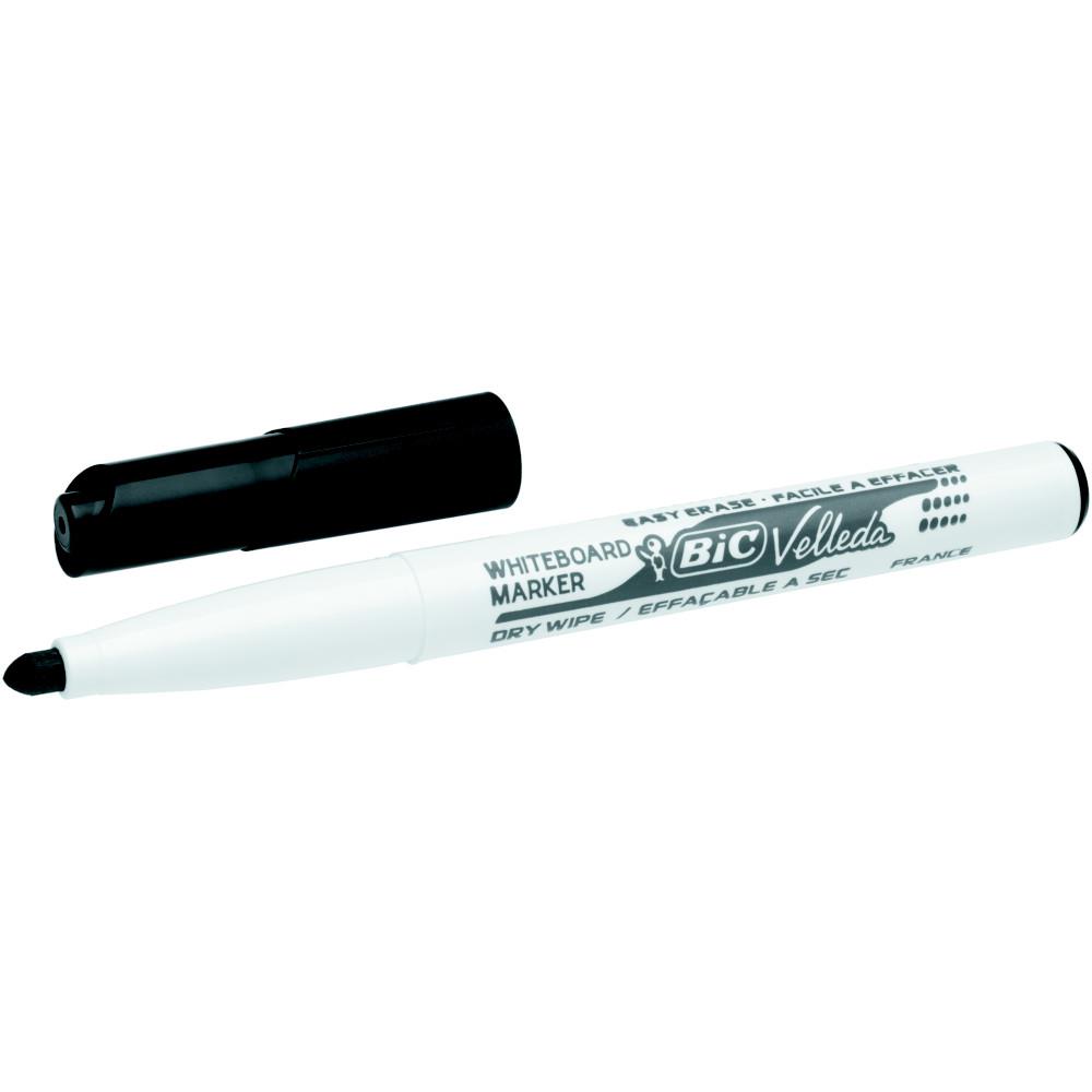 Marqueur Bic Velleda 1741 effaable  sec - pointe ogive 2mm - noir