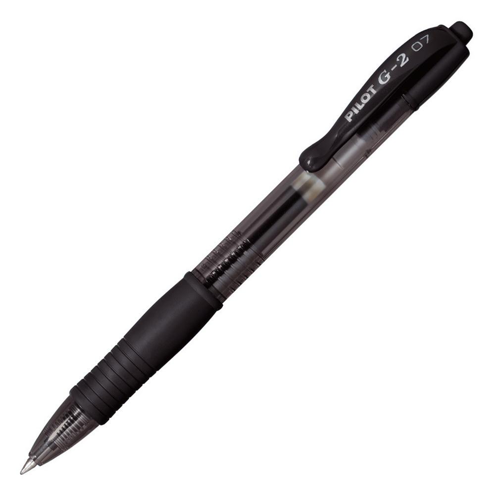 Stylo  bille Pilot G2-7 noir - pointe moyenne rtractable 0,7 mm - encre gel