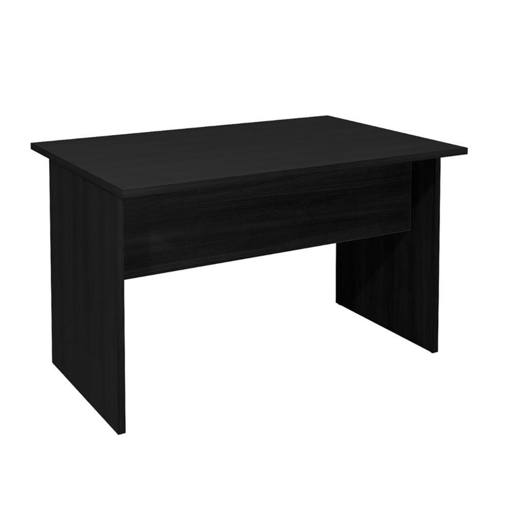 Bureau droit Pronto - L.120 x P.80 cm - plateau noir - pieds pleins - noir