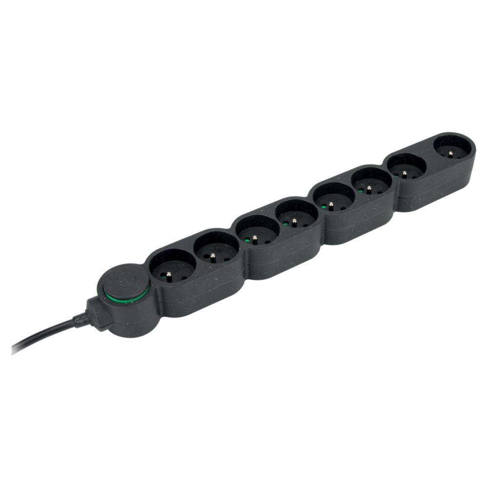 Bloc multiprises 8 prises 16A Zenitech - Cble 1,5 m - Noir