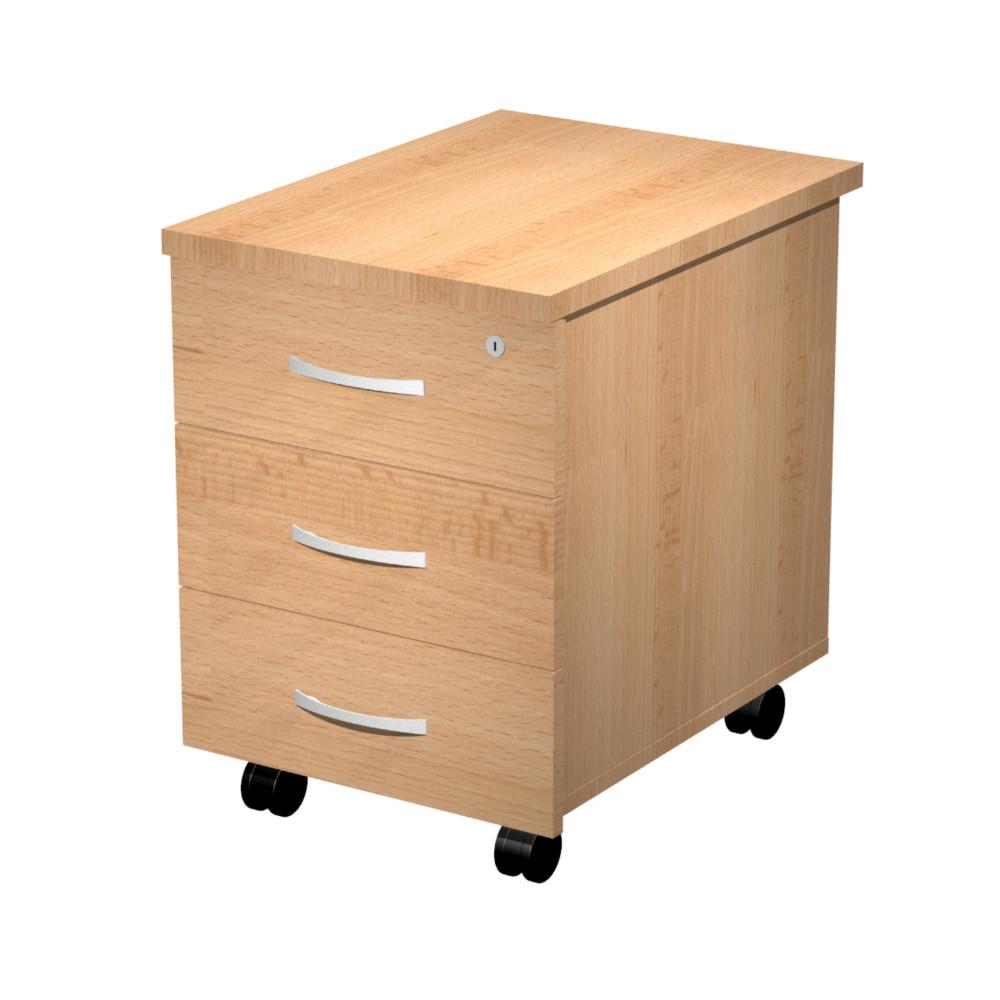 Caisson mobile m�lamin� Java 3 tiroirs - H�tre