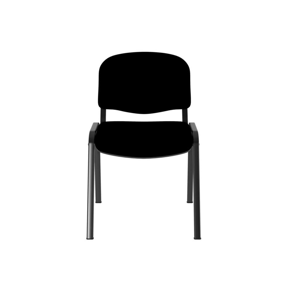 Chaise de runion & visiteur One - tissu noir - pieds noirs