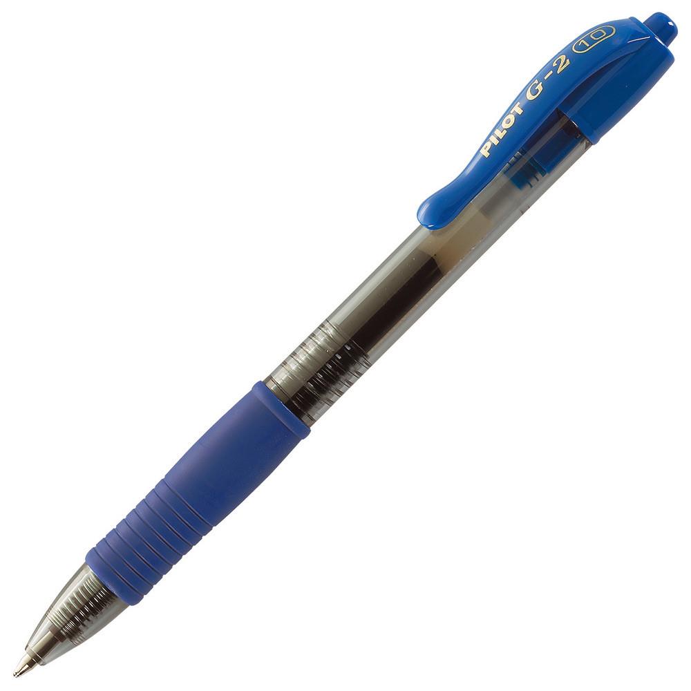 Stylo  bille Pilot G2 - pointe large rtractable - encre gel bleue