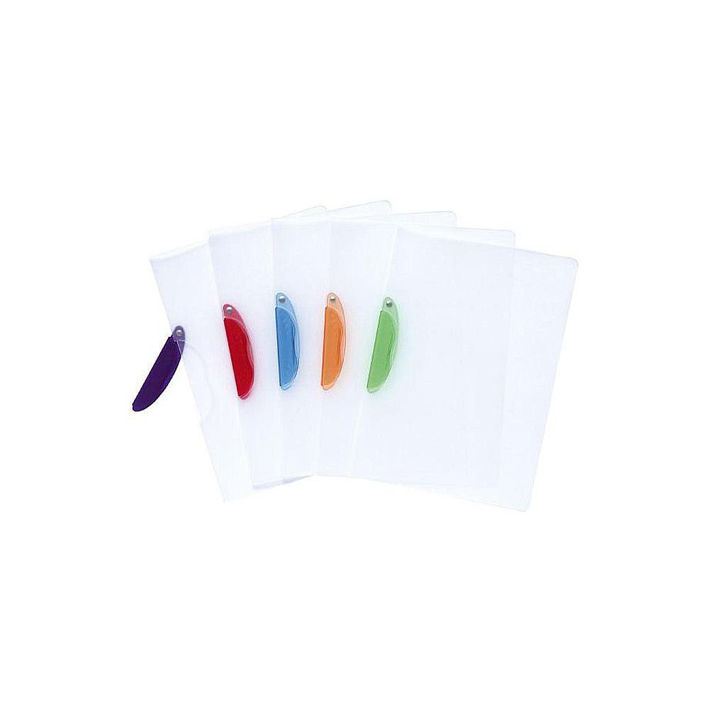 Chemise Exacompta A4 transparente en PVC - 30 feuilles - clip latral plastique Fun Assorties - Lot de 25