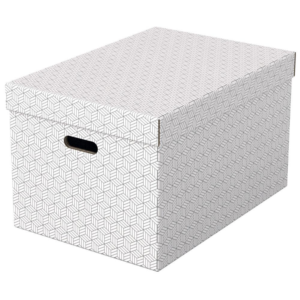 Bote de rangement Esselte Home en carton recycl Grand format -Blanc - lot de 3 botes