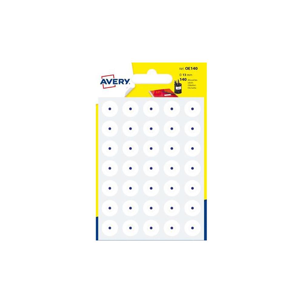 Oeillets Avery - diamtre 13 mm - blanc - sachet de 140