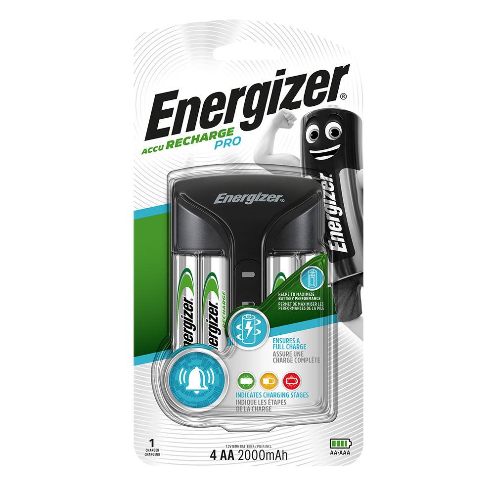 Chargeur Pro Energizer pour piles AA et AAA + 4 piles AA 2 000 mAh