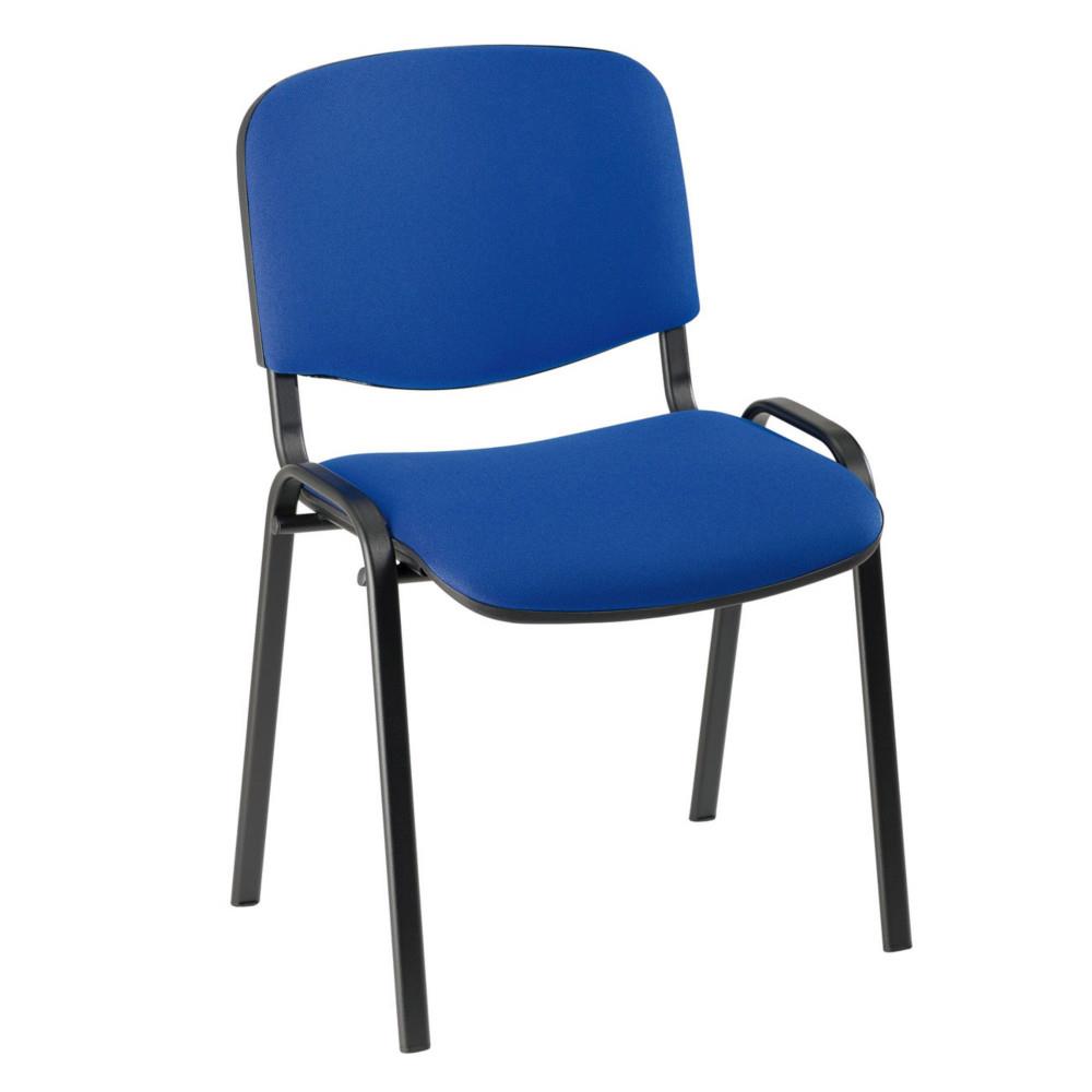Chaise de runion & Confrence - tissu - bleu - pieds noirs