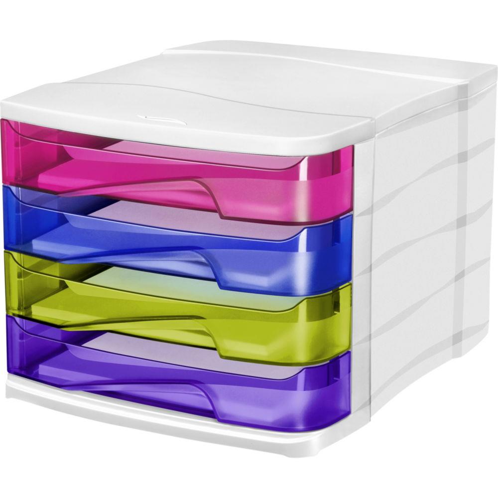 Module de classement 4 tiroirs Tonic - coloris assortis