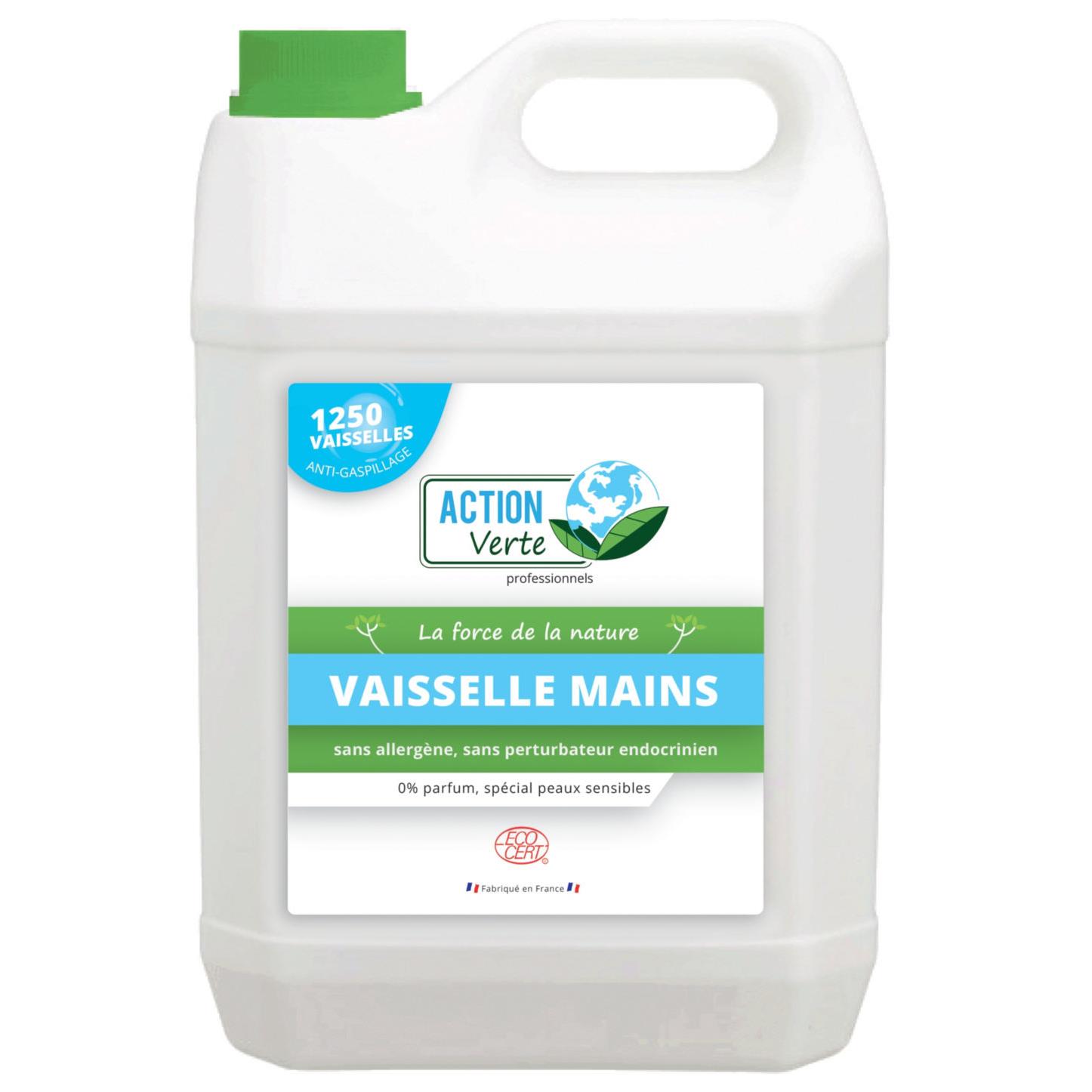 Liquide vaisselle mains cologique - sans parfum - bidon de 5L - bouteille 5 litres