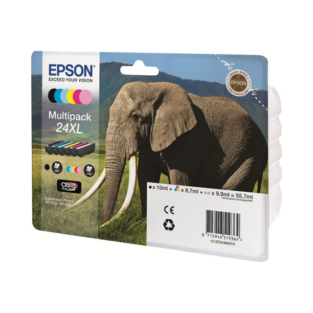 Cartouches pour imprimantes - Epson elephant multipack 6-colours 24 claria photo hd ink
