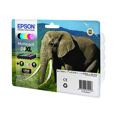 Cartouches pour imprimantes - Epson elephant multipack 6-colours 24xl claria photo hd ink