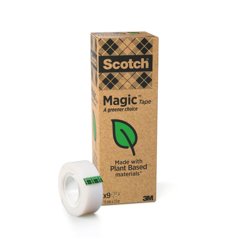 Ruban adhsif invisible Scotch Magic - bague carton recycl - 19mm x 33 m - boite de 9