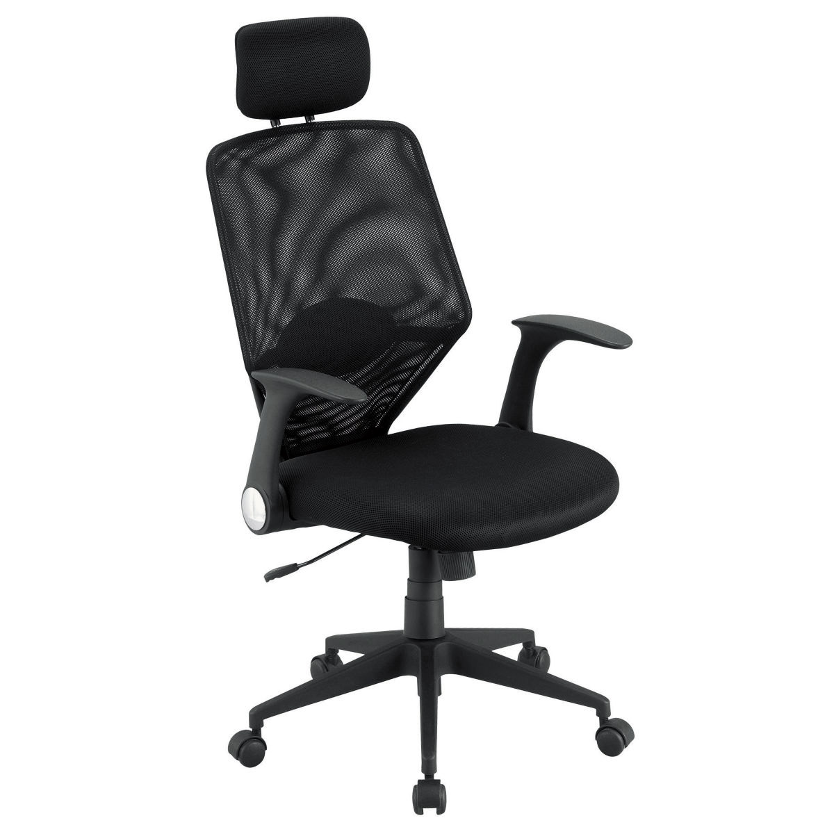 Sige de bureau Kube - maille filet - hauteur ajustable avec accoudoirs  roulettes - hauteur dossier 75 cm - noir