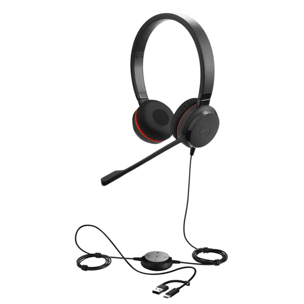 30 Evolve Jabra II Jabra MS Duo Casque filaire USB-C / USB-A et jack