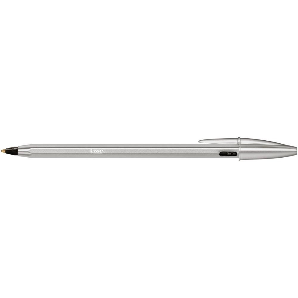Stylo bille  capuchon Bic Cristal Renew - pointe moyenne 1 mm + 2 recharges - noir