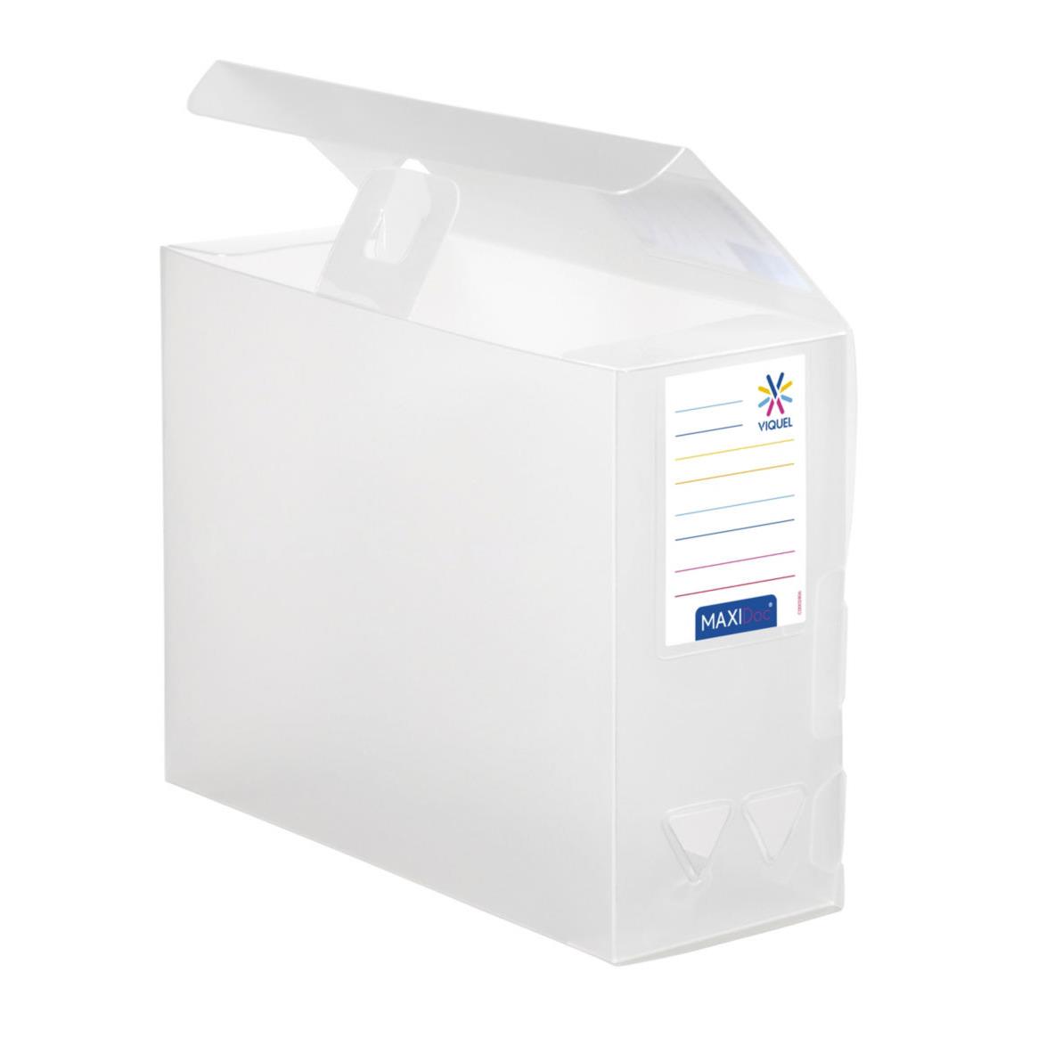 Bote de classement Viquel Propyglass en polypropylne maxi - A4 - dos 12 cm - incolore