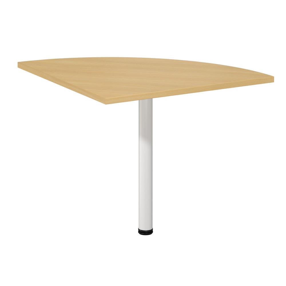 Angle de liaison 90 arrondi Impact - cts 80 cm - plateau htre - pied blanc