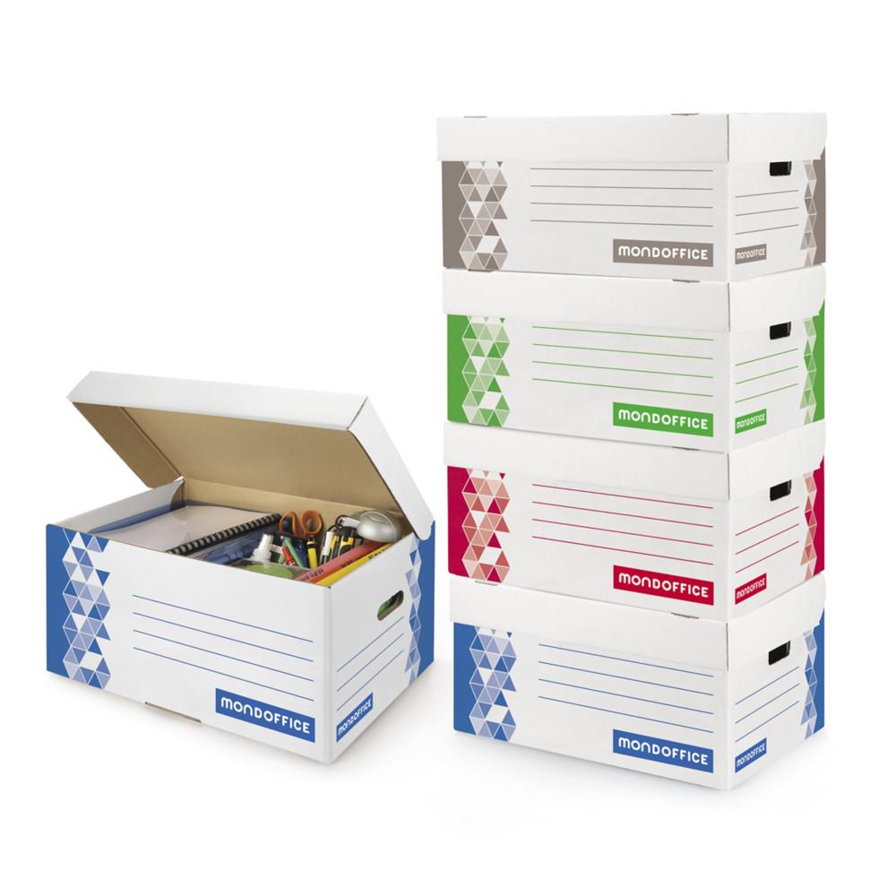 Caisse archives Mondoffice Premium - Capacit� 6 boites dos 8 cm - Assorties