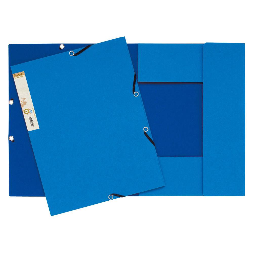 Chemise Exacompta Forever A4  3 rabats et  lastiques - 225 feuilles - 240 x 320 mm -  carte recycl - bleu clair