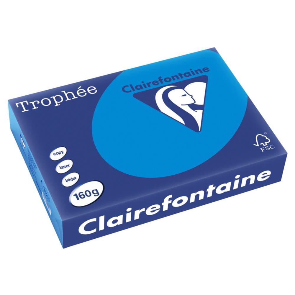 Papier Troph�e - bleu turquoise - teinte intense - 160 g - A4 - ramette de 250 feuilles