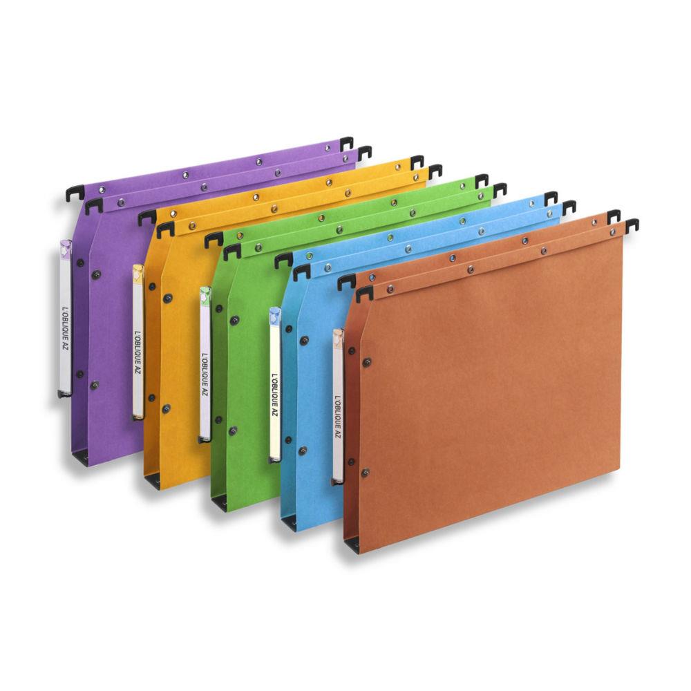 Dossiers suspendus AZV en carte Canson coloris assortis - pour armoire - fond 30 mm - lot de 25