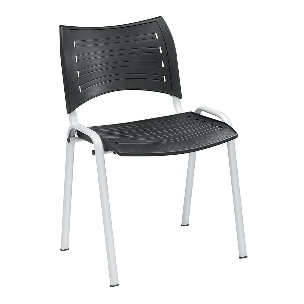 Chaise collectivits Seth - polypropylne - noir - pieds mtal alu