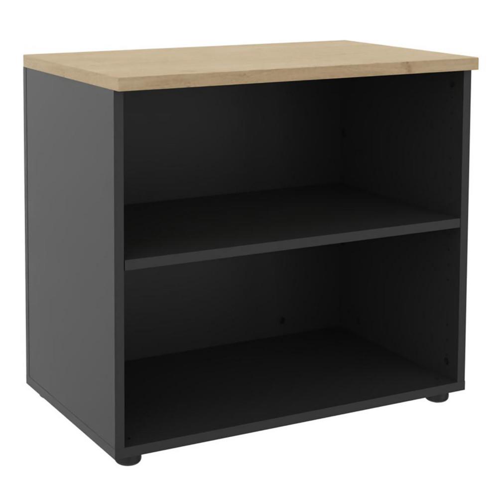 Meuble bas sans portes H 72 corps Anthracite - Top de finition Ch�ne clair