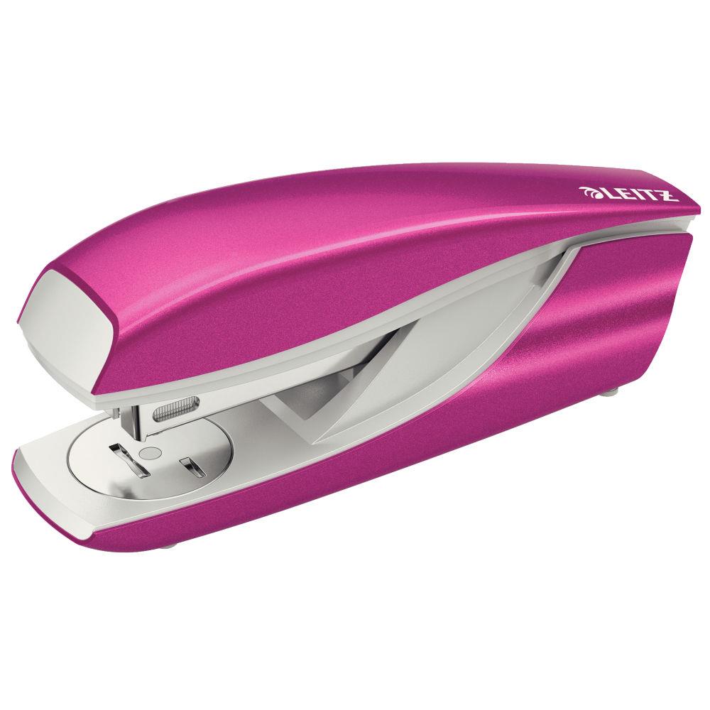 Agrafeuse de table Leitz 5502 - pour agrafes 24/6 et 26/6  - rose mtallise - capacit 30 feuilles