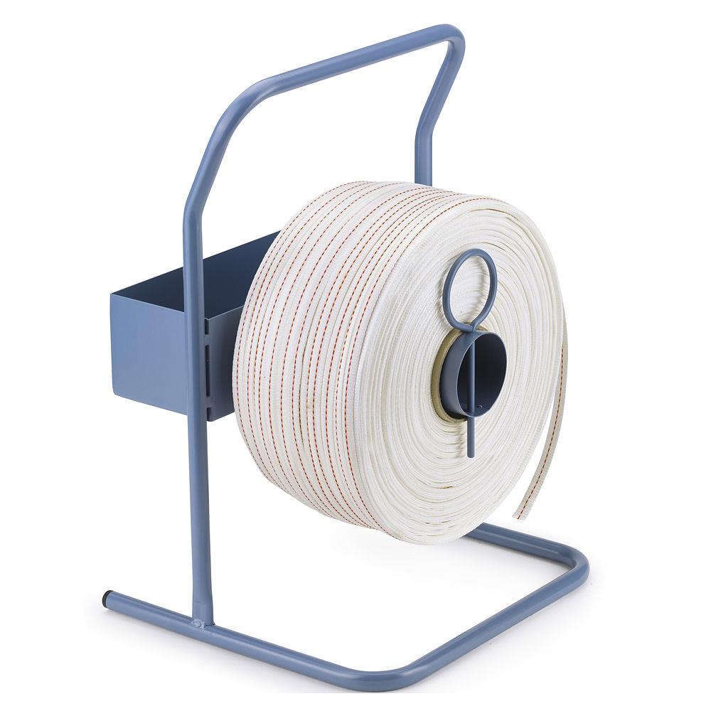 Dvidoir portable pour feuillard de cerclage textile en tube d'acier - bleu