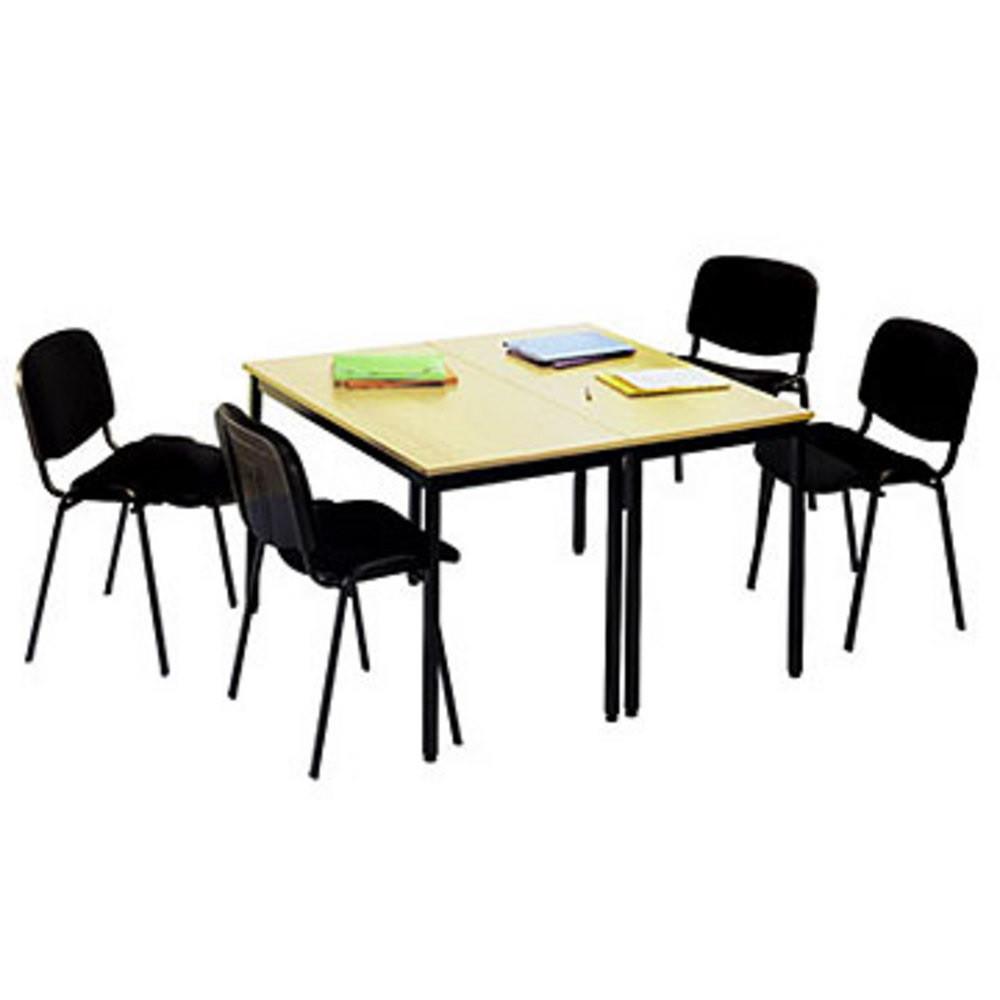 Pack - 2 tables polyvalentes - 120 x 60cm - 4 chaises One - noir