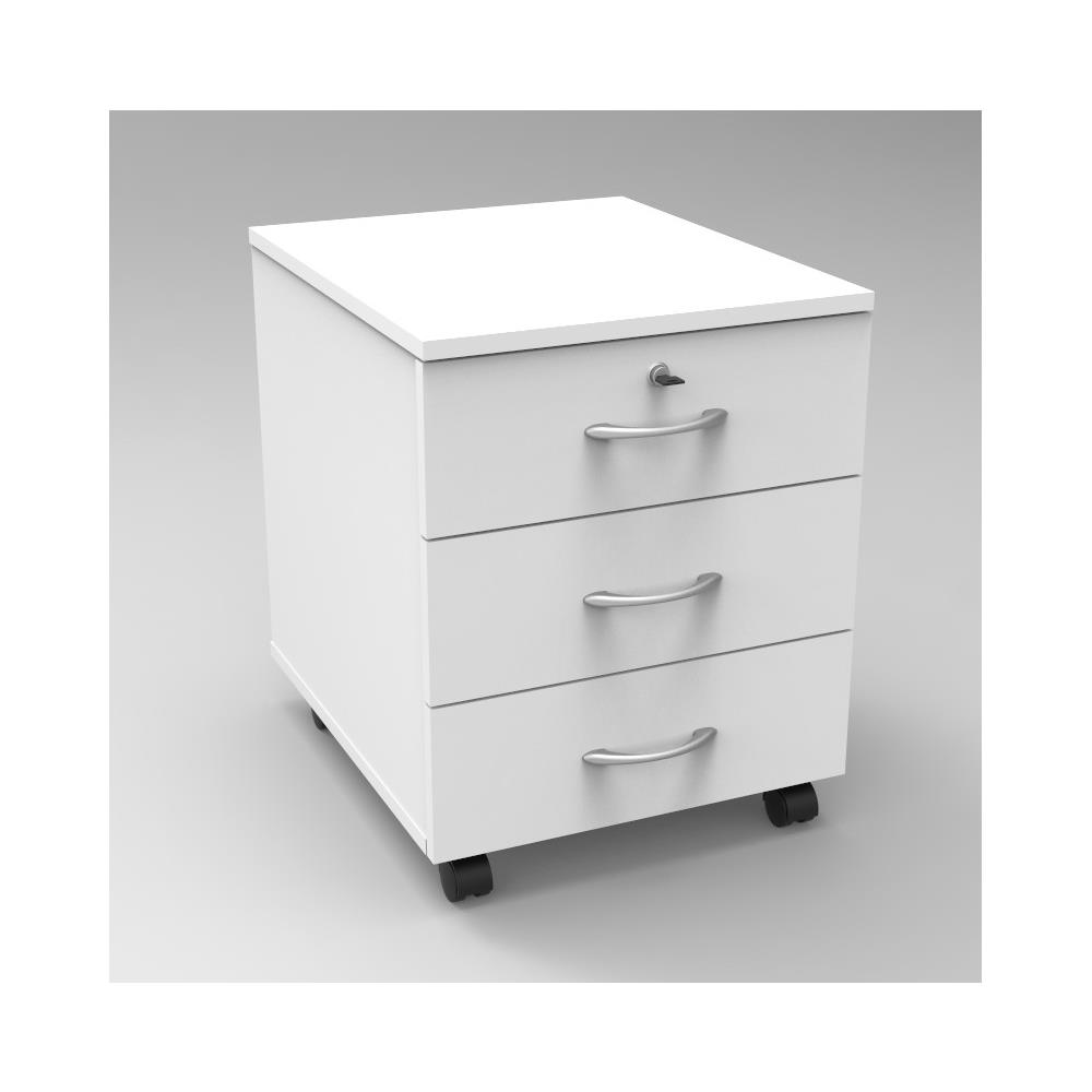 Caisson mobile Bois Kube 2 - blanc - 3 tiroirs