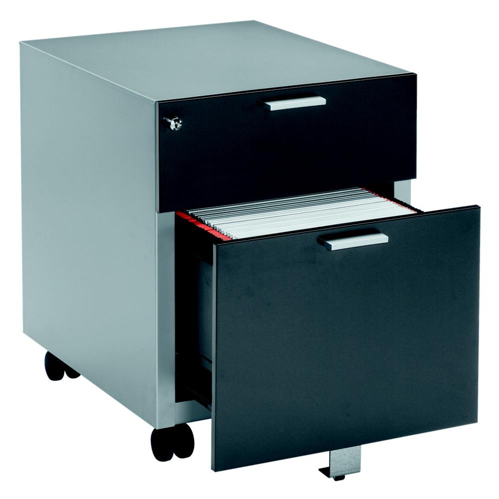 Caisson mobile Kaleido - 2 tiroirs - aluminium - faade anthracite
