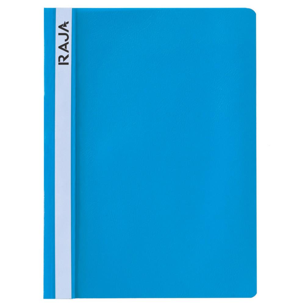 Chemise  lamelles Raja pour feuilles A4 perfores - couverture transparente polypropylne - Bleu