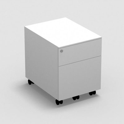 Caisson mobile mtallique 2 tiroirs - blanc