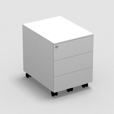 Caisson mobile mtallique 3 tiroirs - blanc