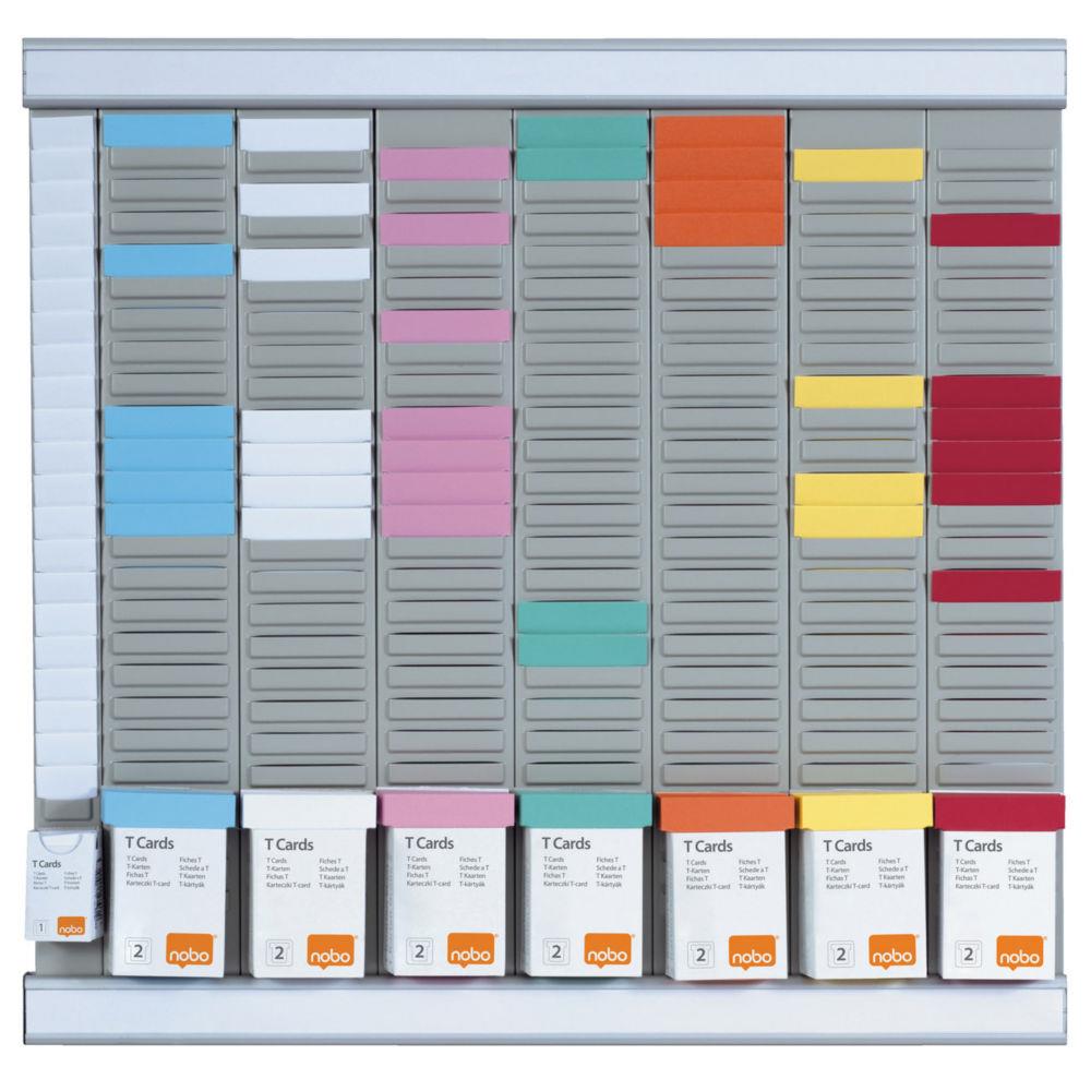 Planning Nobo Office Planner 7 colonnes 24 fentes fiches T2 - Gris