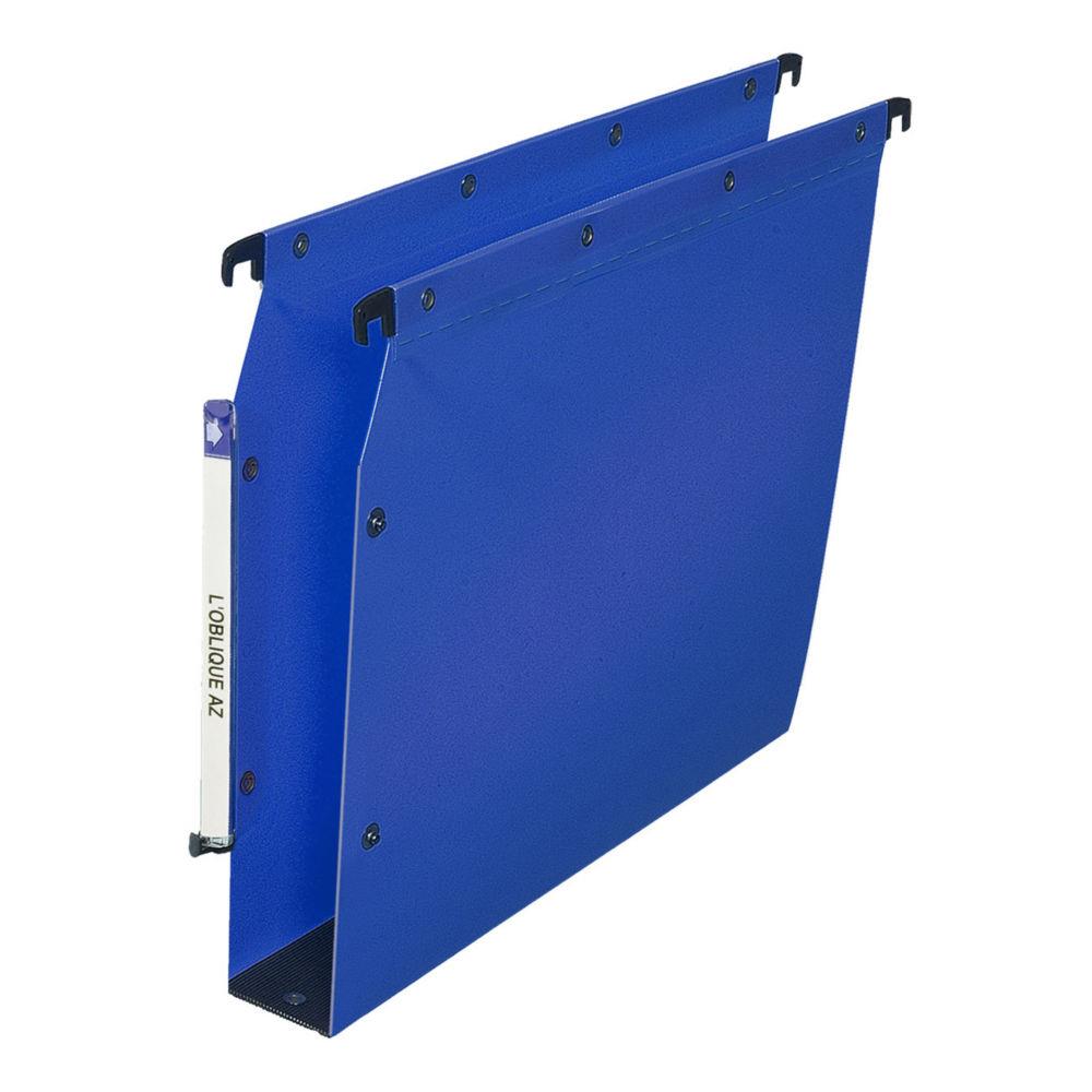 Dossiers suspendus AZ polypro Ultimate fond 50 bleu pour armoire - lot de 10