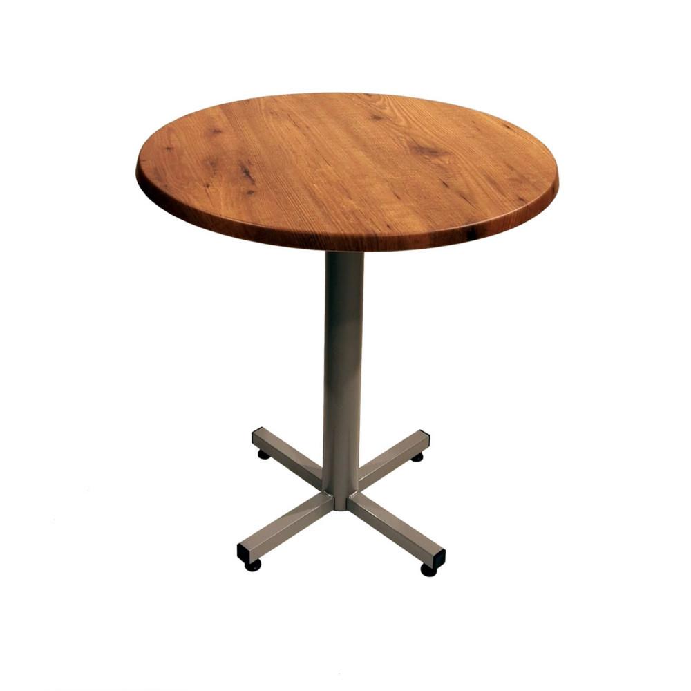 Table Brown plateau rond 70cm Colorado - Pied central Aluminium